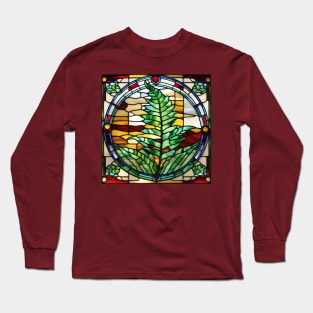 Fern Leaf Stained Glass Long Sleeve T-Shirt